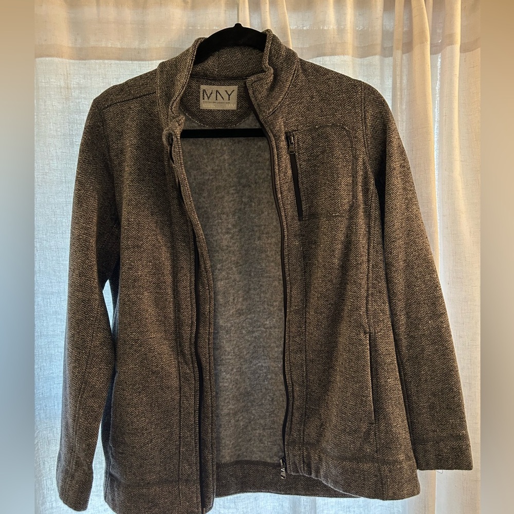 Grey herringbone athletic jacket